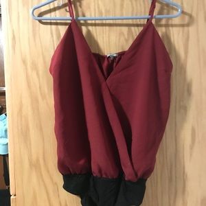 Maroon bodysuit shirt